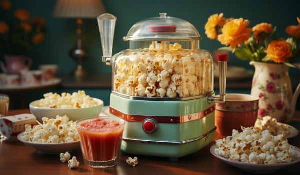 commercial popcorn maker and microwave popcorn